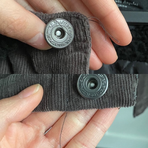 dark grey/brown corduroy button-up jacket with pockets - Picture 4 of 4